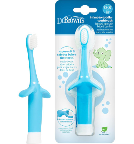CEPILLO DIENTES BEBE DR BROWN´S NATURAL FLOW 1 UNIDAD COLOR AZUL