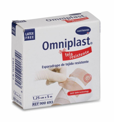ESPARADRAPO HIPOALERGICO OMNIPLAST TEJIDO RESISTENTE 1 UNIDAD 5 M X 125 CM