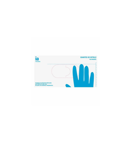 GUANTES DE NITRILO SIN POLVO INTERAPOTHEK 100 UNIDADES TALLA L