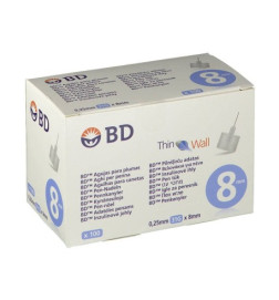 AGUJA PARA PLUMAS ESTERIL BD 31 G (025 MM X 8 MM) 100 U/CAJA