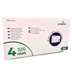AGUJA PARA PLUMAS ESTERIL BD 32 G (023 MM X 4 MM) 100 U/CAJA