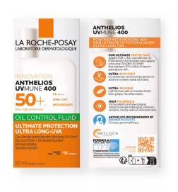 ANTHELIOS OIL CONTROL FLUID UVMUNE 400 SPF 50+ 1 ENVASE 50 ML CON COLOR
