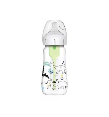 BIBERON BOCA ANCHA PP OPTIONS+ DR BROWN´S NATURAL FLOW 1 UNIDAD 270 ML DINOSAURIO