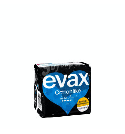 COMPRESAS HIGIENICAS FEMENINAS EVAX COTTONLIKE NOCHE CON ALAS 11 COMPRESAS