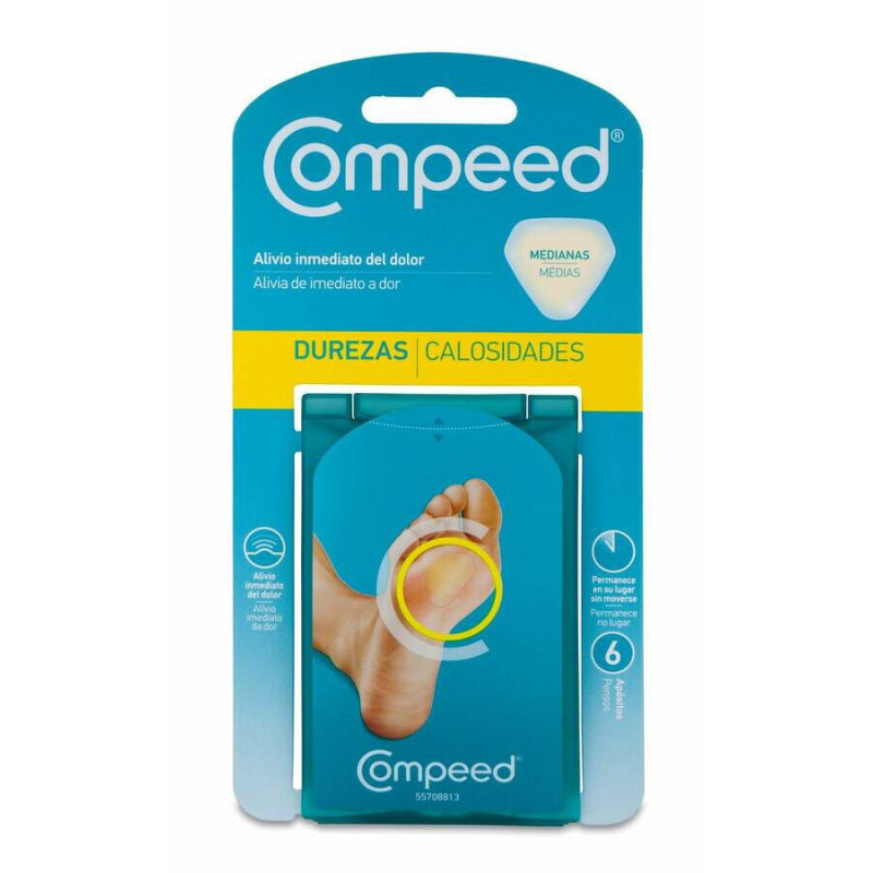 COMPEED DUREZAS HIDROCOLOIDE TALLA MEDIANA 6 UNIDADES