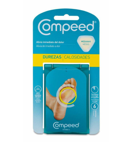 COMPEED DUREZAS HIDROCOLOIDE TALLA MEDIANA 6 UNIDADES