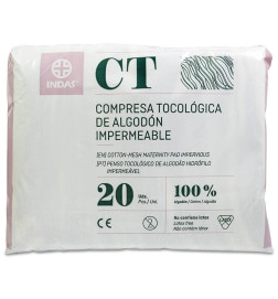 COMPRESA TOCOLOGICA DE ALGODON INDAS 20 UNIDADES