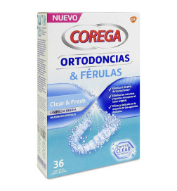 COREGA ORTODONCIAS & FERULAS 36 TABLETAS LIMPIADORAS