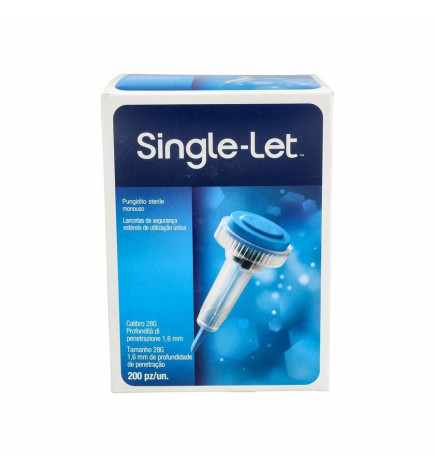 LANCETAS DE SEGURIDAD ESTERILES SINGLE LET NEXT 200 UNIDADES