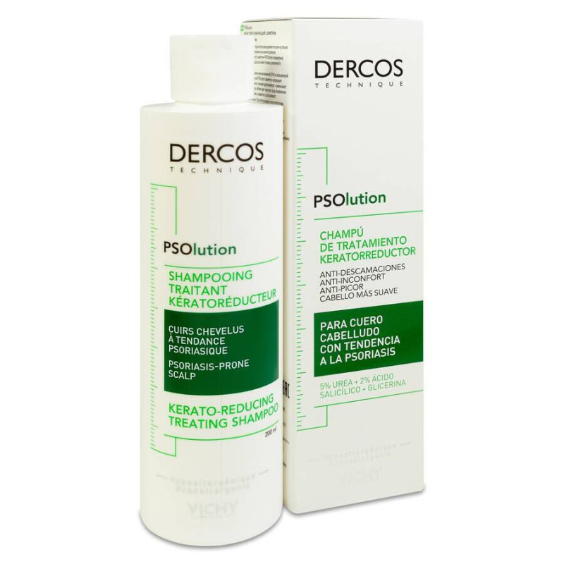 DERCOS CHAMPU KERATORREDUCTOR PSOLUTION 1 TUBO 200 ML