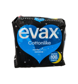 COMPRESAS HIGIENICAS FEMENINAS EVAX COTTONLIKE NOCHE CON ALAS 11 COMPRESAS