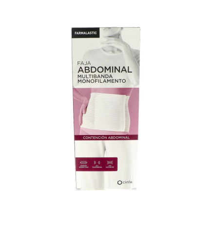 FAJA ABDOMINAL MULTIBANDA MONOFILAMENTO FARMALASTIC 1 UNIDAD TALLA MEDIANA COLOR BLANCO