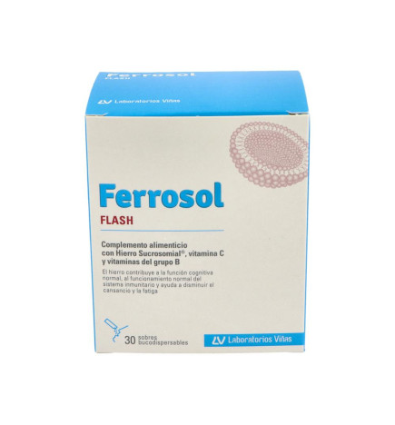 FERROSOL FLASH 30 SOBRES BUCODISPERSABLES