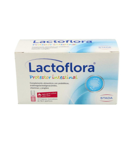 LACTOFLORA PROTECTOR INTESTINAL INFANTIL 10 VIALES 7 ml SABOR FRESA