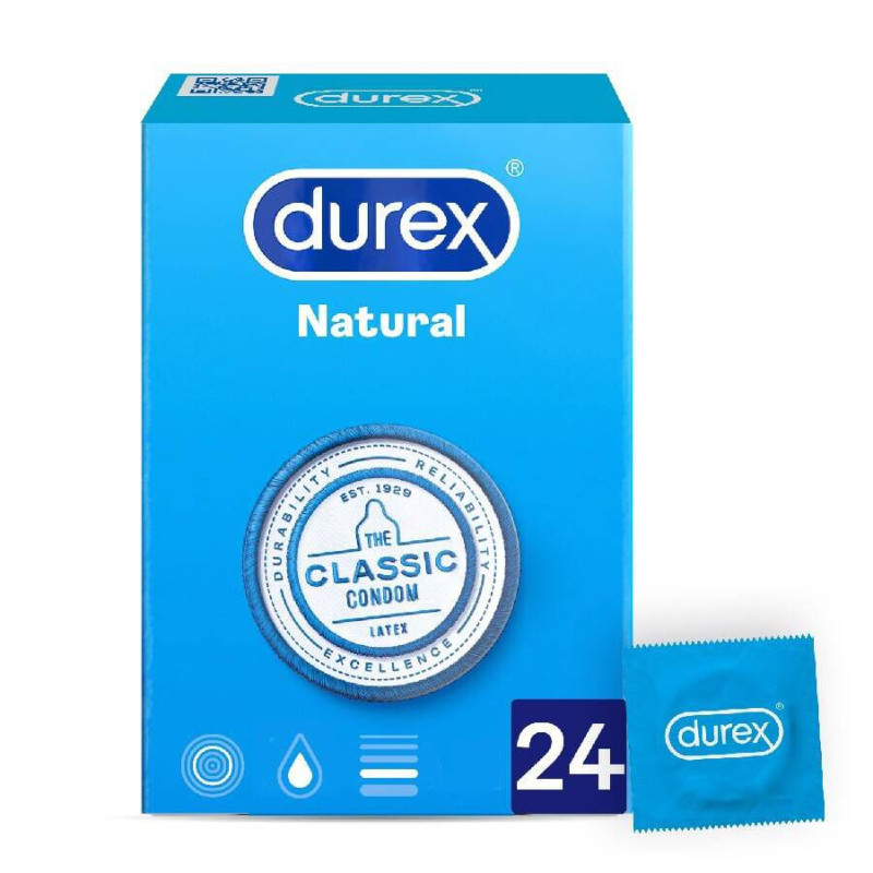 DUREX NATURAL PLUS PRESERVATIVOS 24 UNIDADES