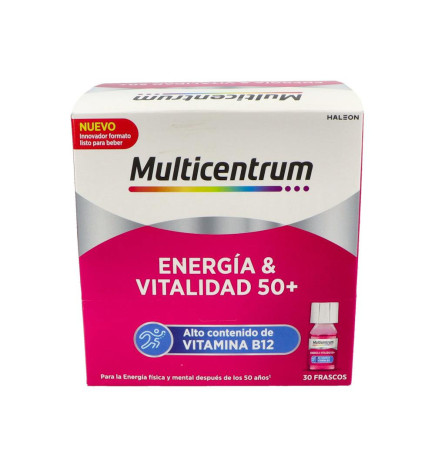 MULTICENTRUM ENERGIA & VITALIDAD 50+ 30 FRASCOS 7 ML SABOR FRAMBUESA