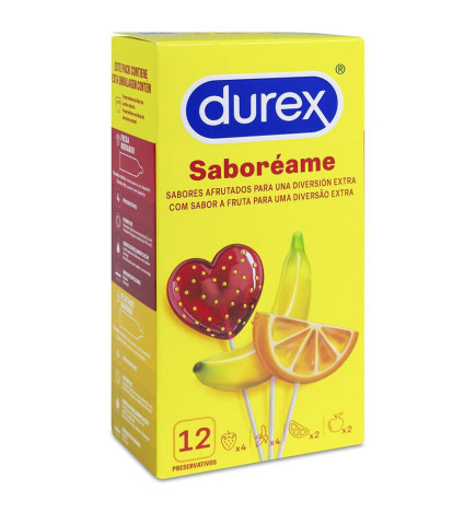 DUREX SABOREAME PRESERVATIVOS 12 UNIDADES