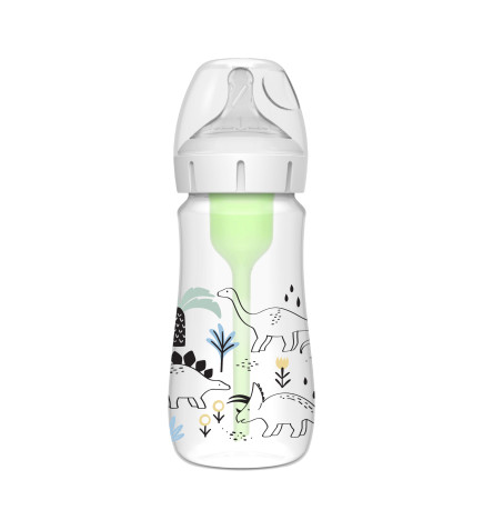 BIBERON BOCA ANCHA PP OPTIONS+ DR BROWN´S NATURAL FLOW 1 UNIDAD 270 ML DINOSAURIO
