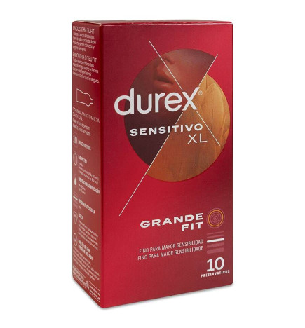 DUREX SENSITIVO XL PRESERVATIVOS 10 UNIDADES