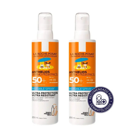 DUPLO ANTHELIOS SPF 50+ DERMOPEDIATRICS SPRAY  200 ML 40%    2ª UNIDAD