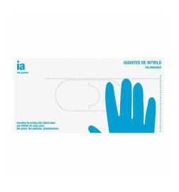 GUANTES DE NITRILO SIN POLVO INTERAPOTHEK 100 UNIDADES TALLA L