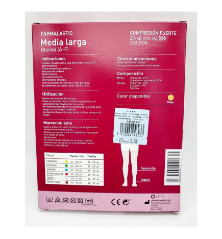 MEDIA LARGA (AF) COMPRESION FUERTE FARMALASTIC TALLA EXTRAGRANDE BANDA SILICONA