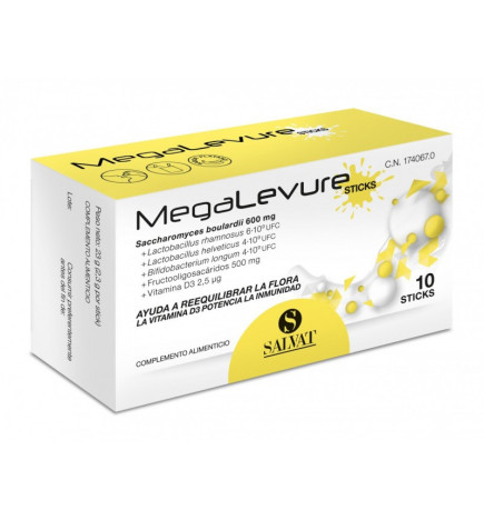MEGALEVURE 10 STICKS SABOR PLATANO