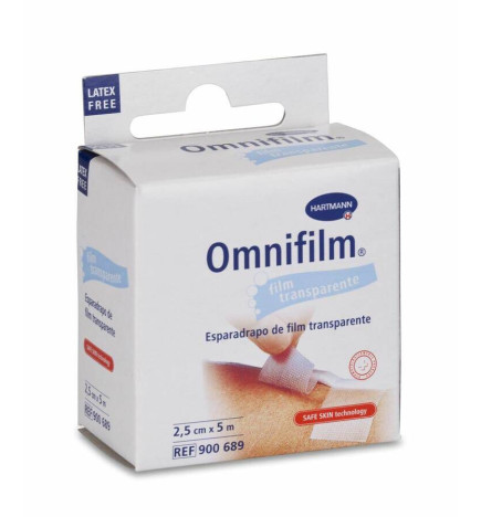 ESPARADRAPO HIPOALERGICO OMNIFILM 1 UNIDAD 5 M X 25 CM FILM TRANSPARENTE