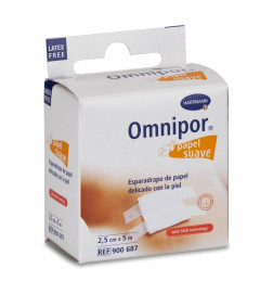 ESPARADRAPO HIPOALERGICO OMNIPOR PAPEL 1 UNIDAD 5 m x 25 cm