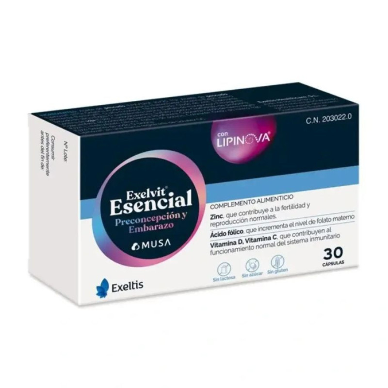 EXELVIT ESENCIAL PRECONCEPCION Y EMBARAZO 30 CAPSULAS