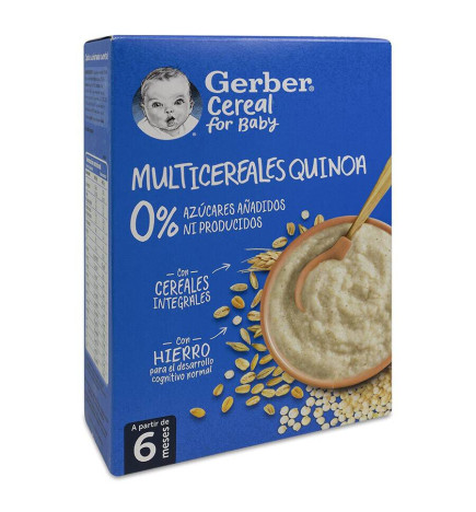 GERBER MULTICEREALES FRUTA 0%    0%    AZUCARES 1 ESTUCHE 270 G