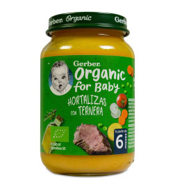GERBER ORGANIC HORTALIZAS CON TERNERA 1 TARRITO 190 G