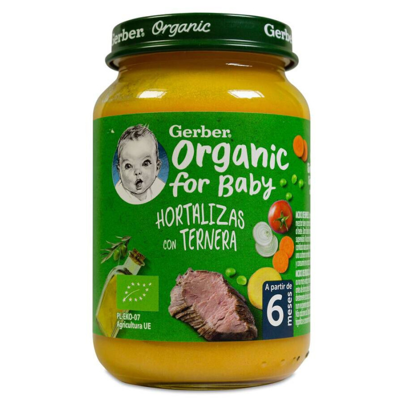 GERBER ORGANIC HORTALIZAS CON TERNERA 1 TARRITO 190 G