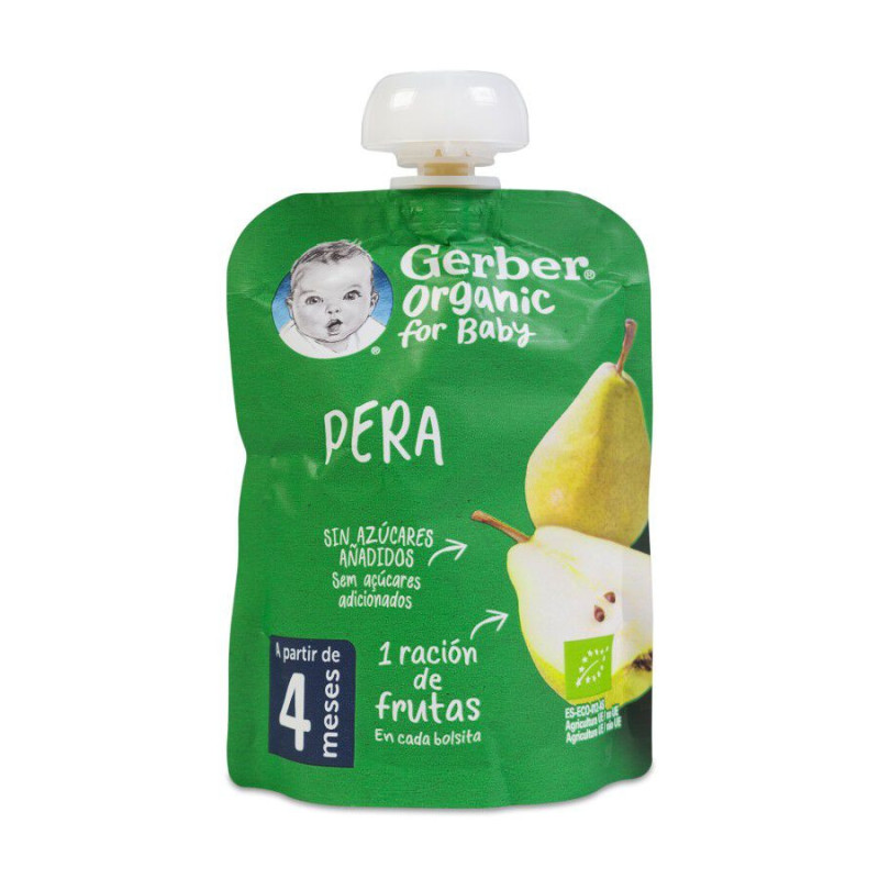 GERBER ORGANIC PERA MANZANA PLATANO 1 POUCH 90 G