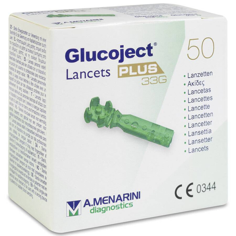 GLUCOJECT LANCETS EXTRA 50 LANCETAS 33 G